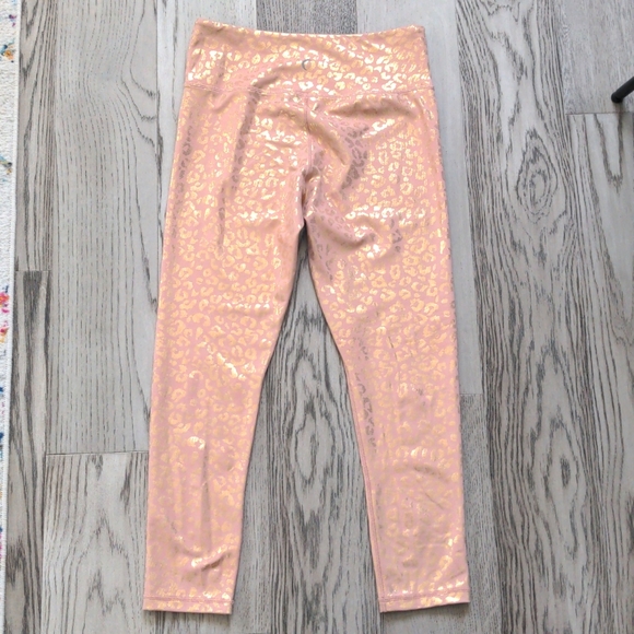 Zyia Light and Tight, Metallic, Hi-Rise, leggings, rose gold, leopard, size 8-10 - Picture 4 of 5